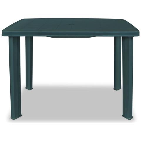 Tavolo Da Giardino 101x68x72 Cm In Plastica Verde - Foto 5