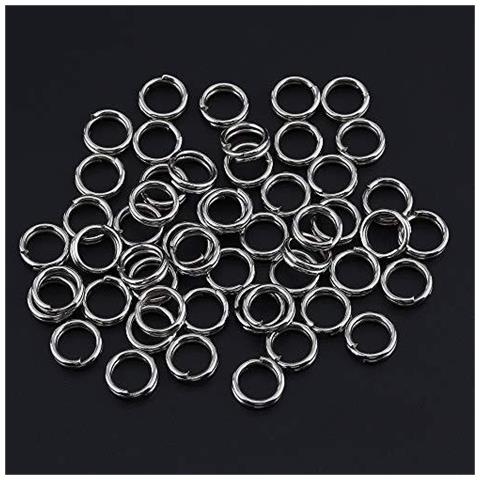 250pcs Multipla Pesca Taglie Rotonda In Acciaio Inossidabile Split Rings Metallo Solido Circle Lure Connettori Pesca Anelli Pesca Split Rings Per Jigging Pesca Ganci Esche Da Pesca Tackle - Foto 4