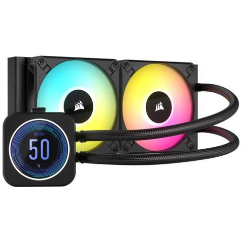 Dissipatore CPU a Liquido Icue H100i Elite LCD XT 240mm RGB per Socket Intel LGA 115X/1200/1700/2011/2066 e Socket AMD AM4/AM5/sTRX4/sTR4 - Foto 1
