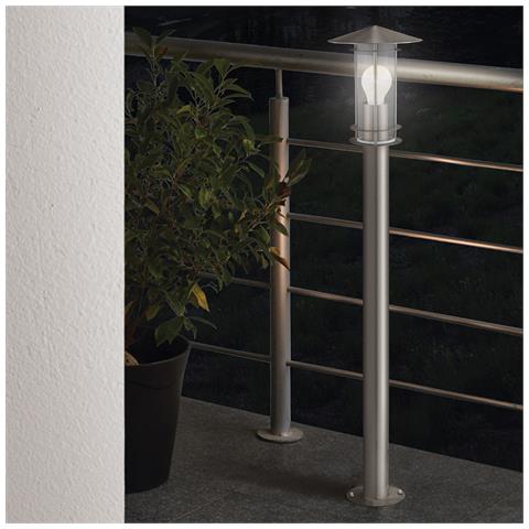 Lampada Contemporanea Da Esterno Lisio Alta 1 Luce Acciaio Inox Grigio - Foto 1