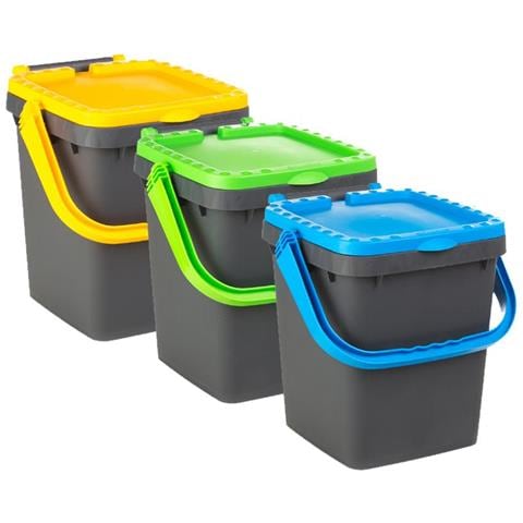 Set 3 Pattumiere Raccolta Differenziata Bidone Pattumiera Spazzatura 35 Litri - Foto 6