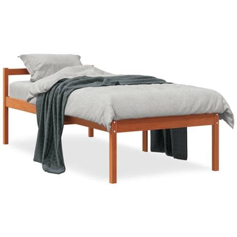 Letto Per Anziani Marrone Cera 90x190 Cm Legno Massello Di Pino - Foto 1