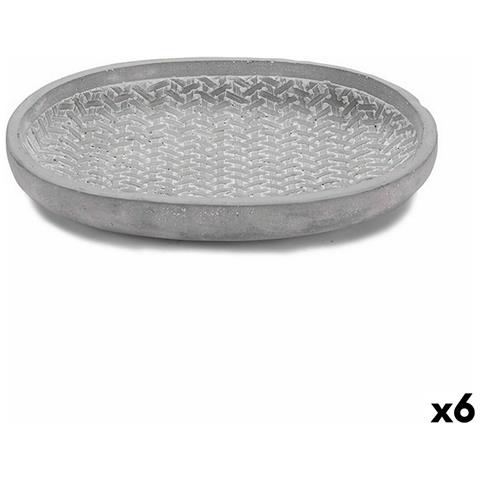 Piatto Per Vaso Con Rilievo Grigio 28 X 4 X 23 Cm (6 Unità) - Foto 1