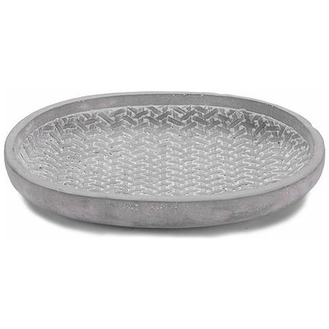 Piatto Per Vaso Con Rilievo Grigio 28 X 4 X 23 Cm (6 Unità) - Foto 2