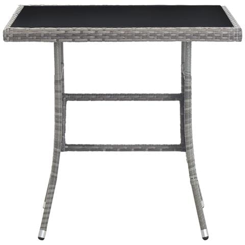 Tavolo Da Giardino Grigio 80x80x74 Cm In Polyrattan - Foto 2
