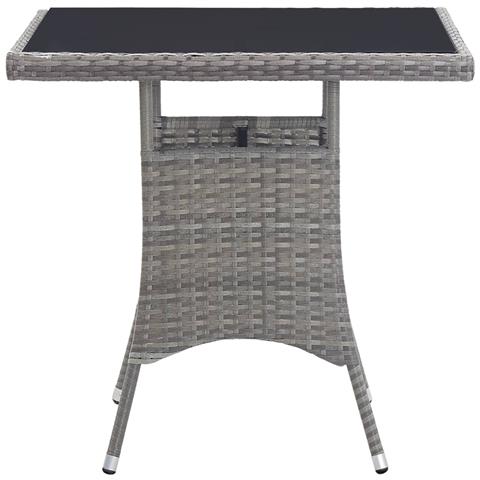Tavolo Da Giardino Grigio 80x80x74 Cm In Polyrattan - Foto 3