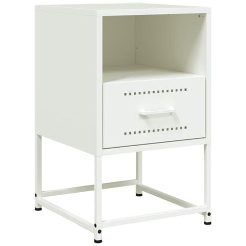 Comodino Bianco 36x39x60,5 Cm In Acciaio - Foto 1