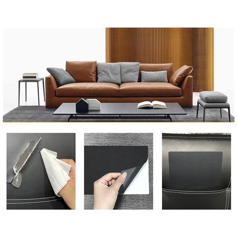 Toppe Autoadesive Di Riparazione Per Divano Texture Litchi 3 Fogli 20x28 Cm Beige - Foto 2