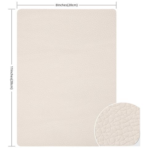 Toppe Autoadesive Di Riparazione Per Divano Texture Litchi 3 Fogli 20x28 Cm Beige - Foto 1