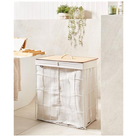 Cestino Mirissa Metallo Bianco 100 L - Foto 1