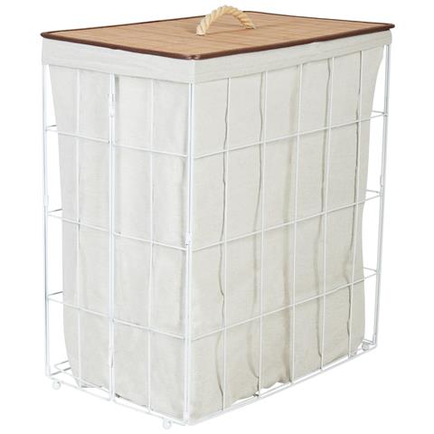 Cestino Mirissa Metallo Bianco 100 L - Foto 2