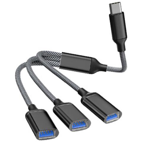 Adattatore Splitter Da Tipo C A Hub Usb A 3 Porte Black - Foto 3