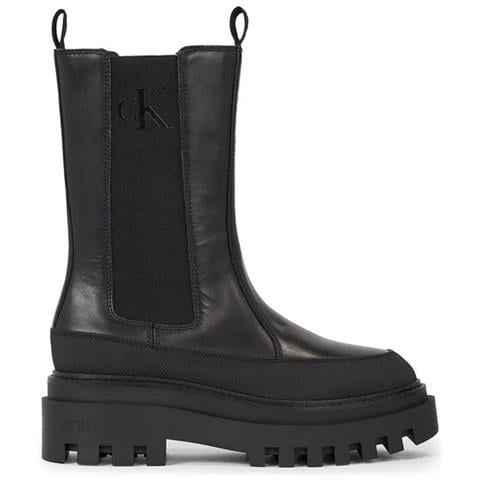 Flatform Chelsea Boot Stivaletti Pelle Scarpe Donna Nero Eu 38, Yw0yw01111 0gt - Foto 2