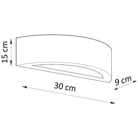 Lampada Da Parete In Ceramica Atena 30 Sl. 1459 - Moderno Lampade Da Parete Bianco 15x30x9 Cm - Foto 2