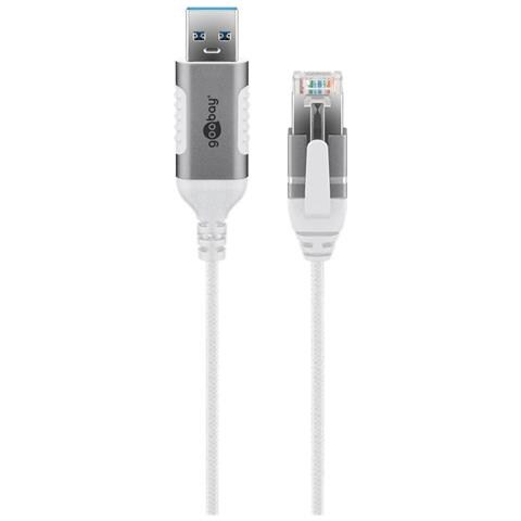 Goobay 74380 adattatore per inversione del genere dei cavi USB 3.0 type A RJ45 Bianco - Foto 1