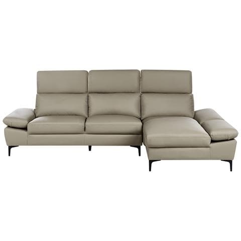 Divano Angolare 4 Posti Farila Pelle Naturale Tortora Regolabile Lato Sinistro - Foto 2