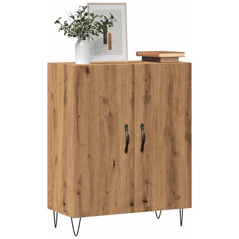 Credenza Rovere Artigianale 69,5x34x90 Cm In Legno Multistrato - Foto 1