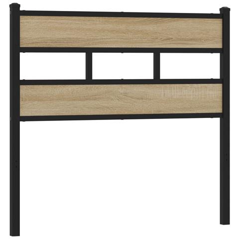 Testiera Rovere Sonoma 100 Cm In Ferro E Legno Multistrato - Foto 2