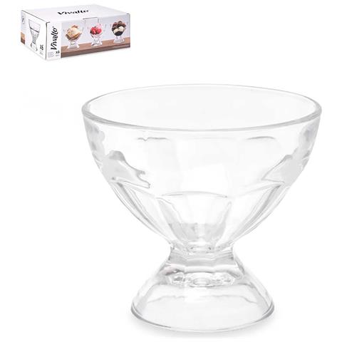 Dam  Confezione 6 Coppe Gelato In Vetro Con Piedino 11,5x11,5x10,5 Cm. Colore Trasparente - Foto 1