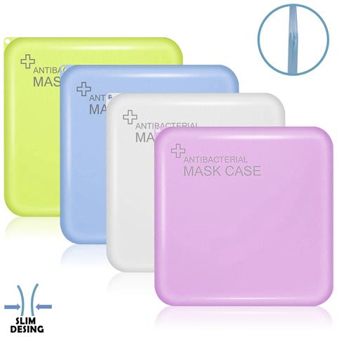 Pack Di 4 Porta Mascherine Igieniche Quadrati Slim, In 4 Colori - Foto 1
