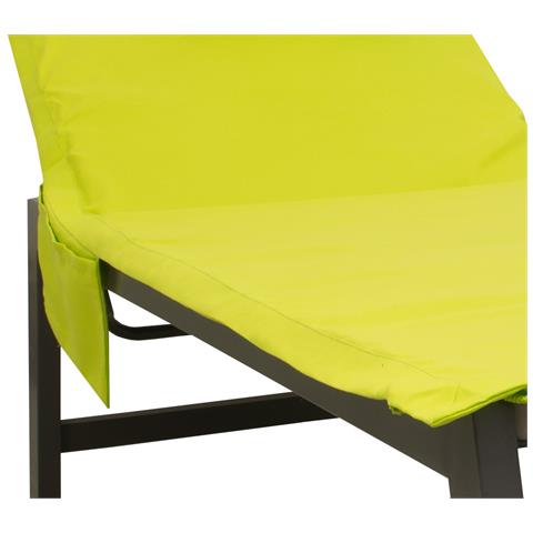 Lettino Mare Microfibra Lettino Con Cuscino E Tasche Modello Fluo Lettino Verde - Foto 2