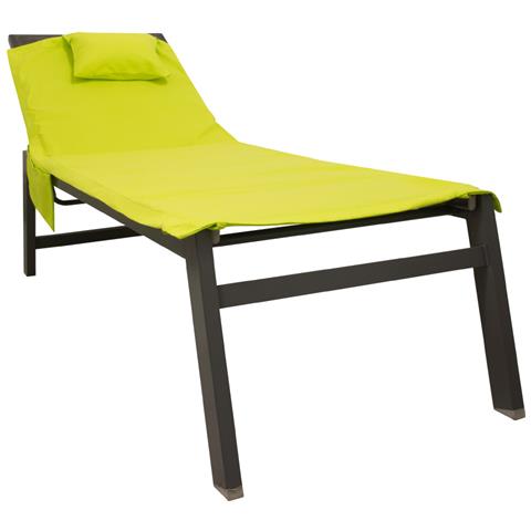 Lettino Mare Microfibra Lettino Con Cuscino E Tasche Modello Fluo Lettino Verde - Foto 1