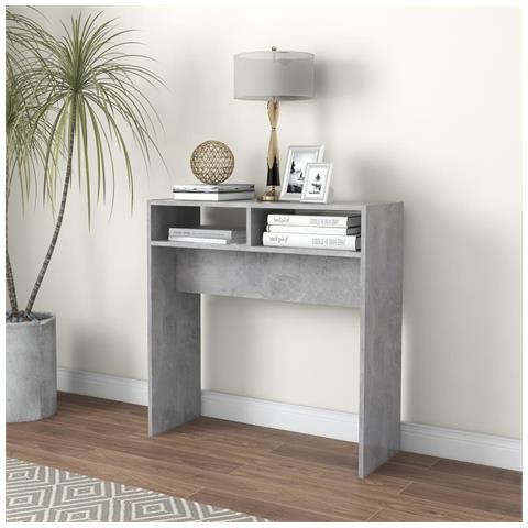 Lusso Casadino -  Tavolino Consolle Grigio Cemento 78x30x80cm Legno Multistrato - Foto 8