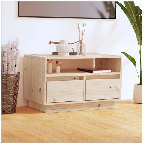 Mobile Porta Tv 60x35x37 Cm In Legno Massello Di Pino - Foto 8