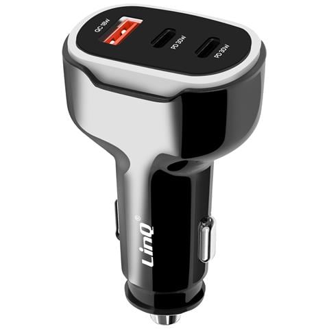Caricatore Auto 50w Doppio Usb-c + Usb, Nero - Foto 1