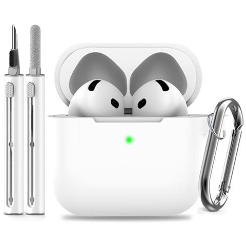 Custodia In Silicone Per Airpods Con Kit Di Pulizia White Airpods 4 - Foto 2