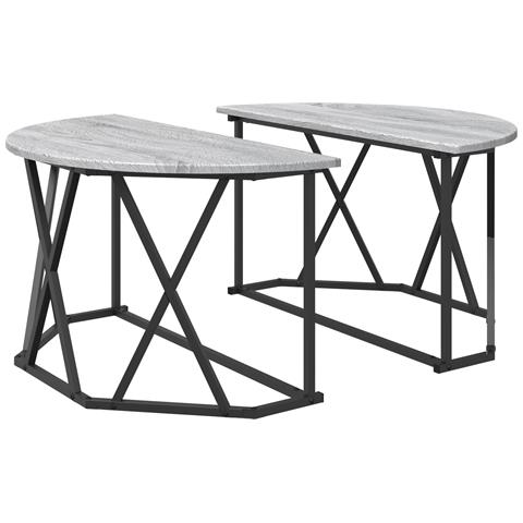 Tavolino da caffè Sonoma Grigio 80x80x42 cm in legno composito - Foto 1