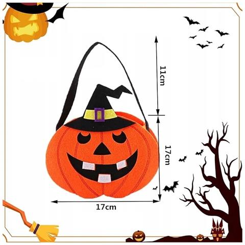 Set Di Sacchetti Di Halloween A Forma Di Zucca Per Caramelle, 3 Pezzi - Foto 2
