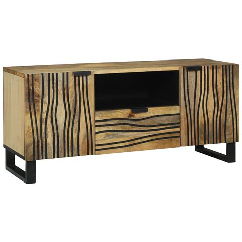 Mobile TV 105x33.5x46 cm Legno Massello di Mango - Foto 1