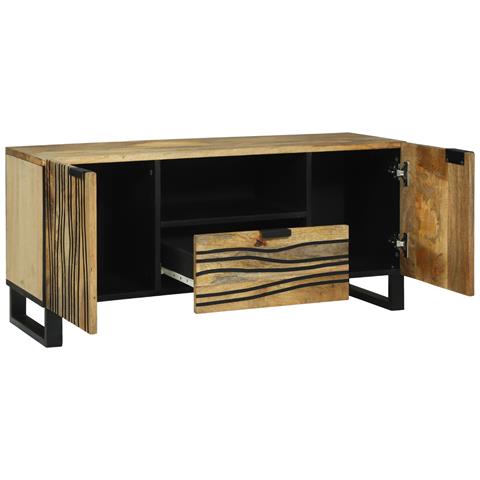 Mobile TV 105x33.5x46 cm Legno Massello di Mango - Foto 2