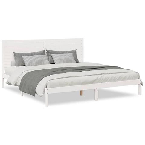 Giroletto Extra Lungo senza Materasso Bianco 180x220cm Massello - Foto 1