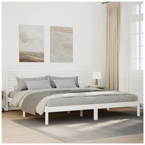 Giroletto Extra Lungo senza Materasso Bianco 180x220cm Massello - Foto 2
