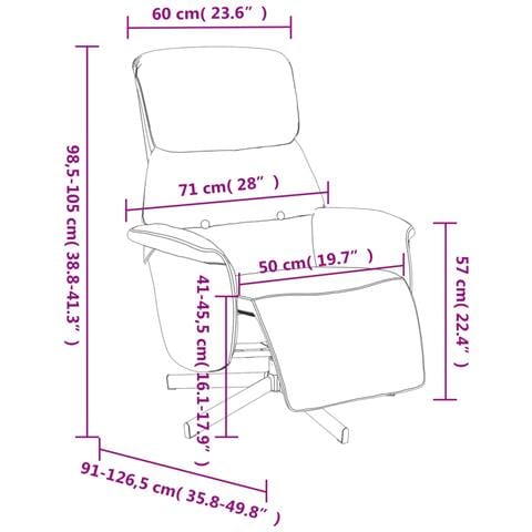 Poltrona Reclinabile con Poggiapiedi Marrone in Tessuto - Foto 9