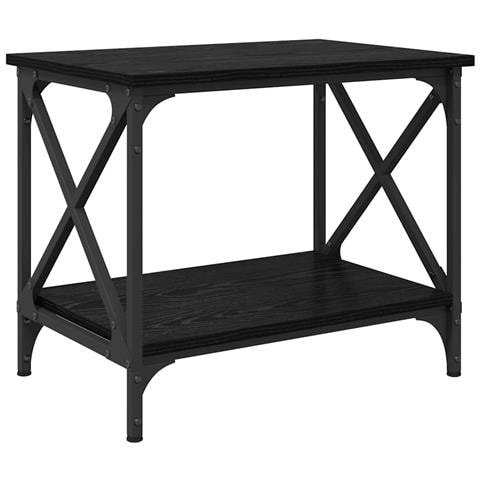 Tavolo laterale Rovere nero 55 x 38 x 45 cm Legno multistrato - Foto 1