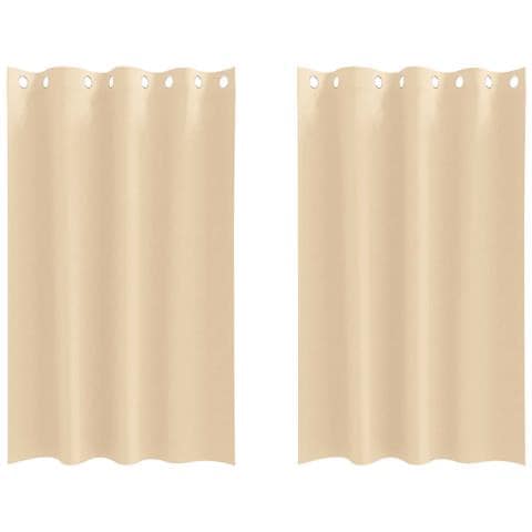 Tende con tende 2 pcs Crema Poliestere - Foto 1