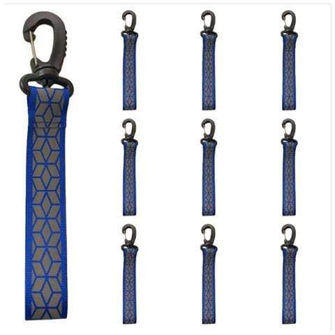 Set Da 10 Portachiavi /segnalini Riflettenti Per Ciclismo Outdoor - Visibilità Ottimizzata Blue - Foto 1