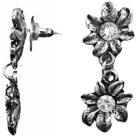 Pendente A Doppio Fiore Con Cristallo Sw In Cristallo - Foto 1