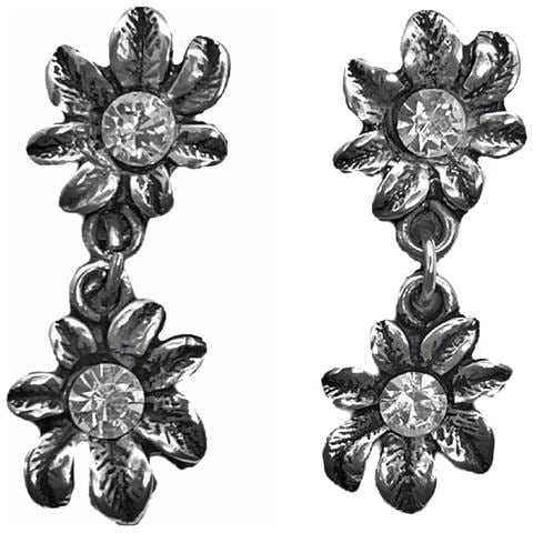 Pendente A Doppio Fiore Con Cristallo Sw In Cristallo - Foto 2