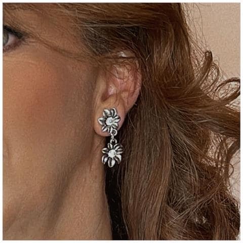 Pendente A Doppio Fiore Con Cristallo Sw In Cristallo - Foto 3