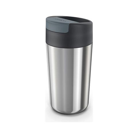 Tazza Da Viaggio Grande Sipp Con Coperchio Richiudibile Acciaio Inox 454 Ml Design A Prova Di Perdite Colore Antracite Riutilizzabile Per Bevande Calde - Foto 1