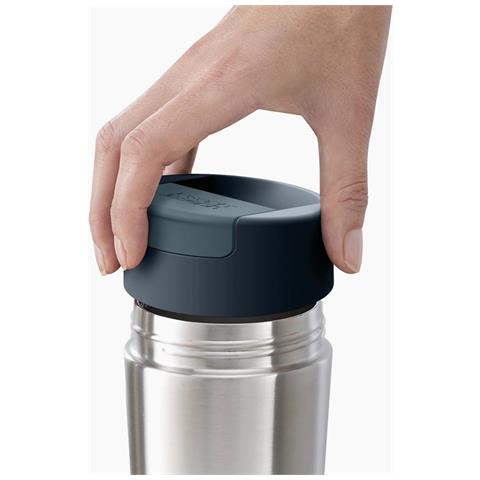 Tazza Da Viaggio Grande Sipp Con Coperchio Richiudibile Acciaio Inox 454 Ml Design A Prova Di Perdite Colore Antracite Riutilizzabile Per Bevande Calde - Foto 4