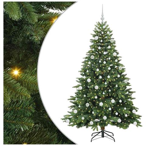 Albero di Natale artificiale con 300 LED Verde 180 cm PE e PVC - Foto 1