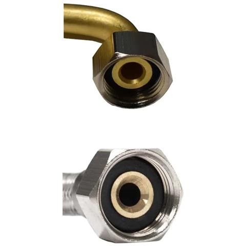 Tubo Flessibile Inox 3/8 Con Curva Certificato Dvgw 300mm - Foto 2