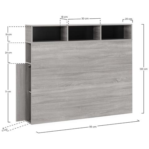 Testiera Zeus 95 Cm Bianca, 2 Ante 9 Posti - Foto 5