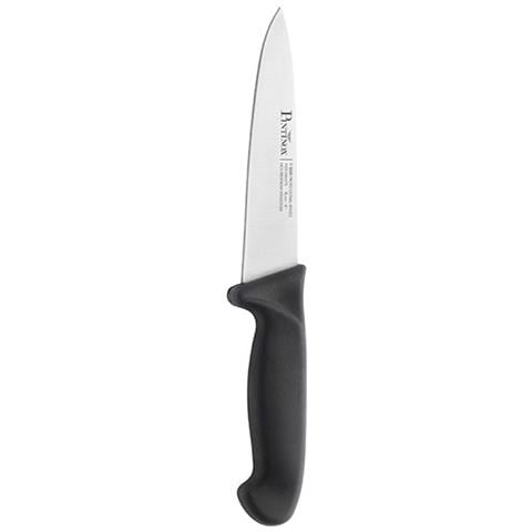 Coltello Cucina Professionale P-9000 - Lama da 15cm in Acciaio Inox Forgiato - Manico Antiscivolo ergonomico nero - per taglio di carne, pesce e verdure - per Uso Domestico e Professionale - Made in Italy - Foto 1
