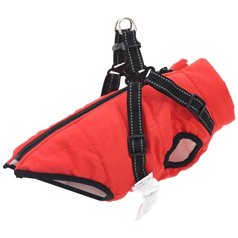 Cappotto per Cani con imbracatura Rosso L36 Pile e Poliestere - Foto 1